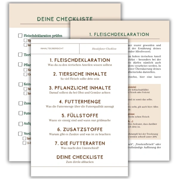 kostenlose Futter-Checkliste Einblick Schnauzenschmaus