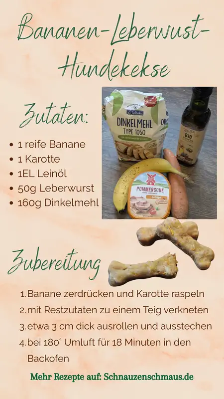 Bananen-Leberwurst-Kekse für Hunde - Schnauzenschmaus