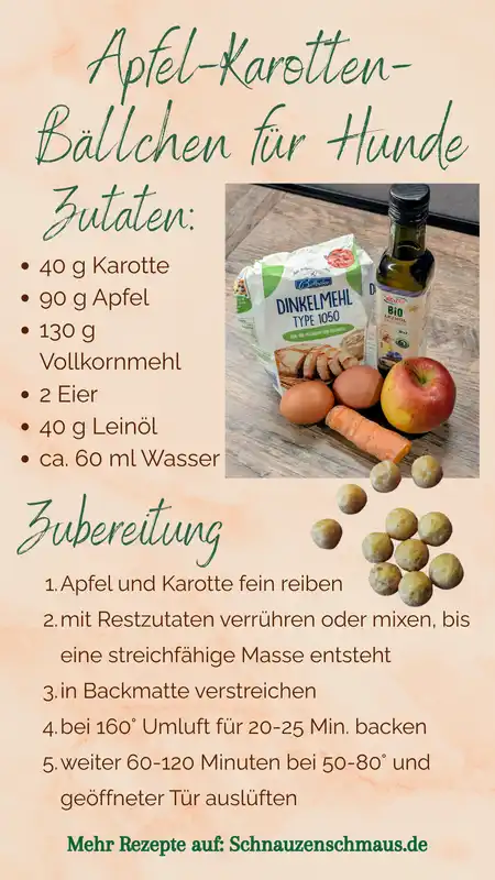 Apfel-Karotten-Bällchen für Hunde - Schnauzenschmaus